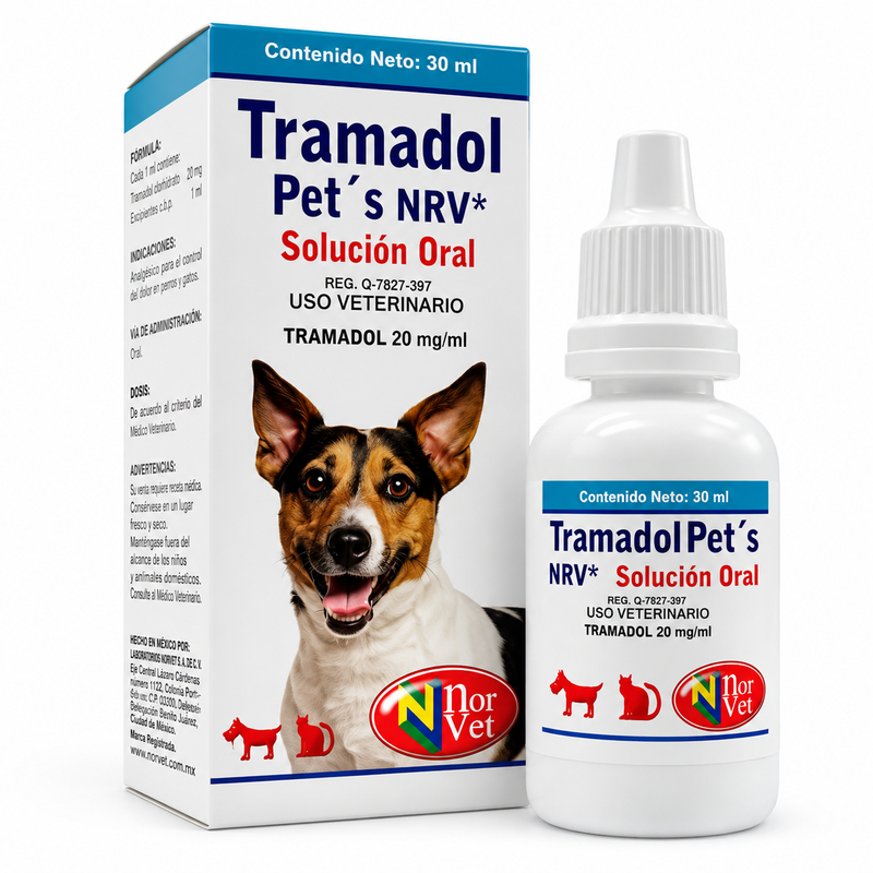 Tramadol Pets NRV Sol Oral 20mg/ml 30ml Norvet