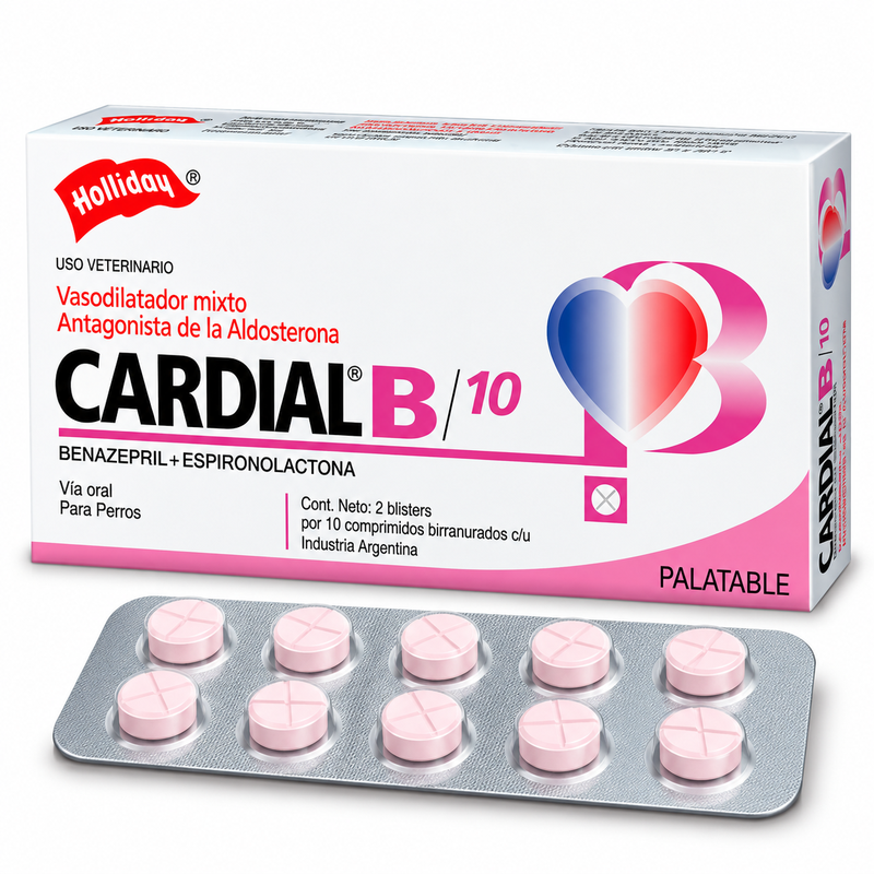 Holliday Cardial B 10 mg 20 tabletas para perro