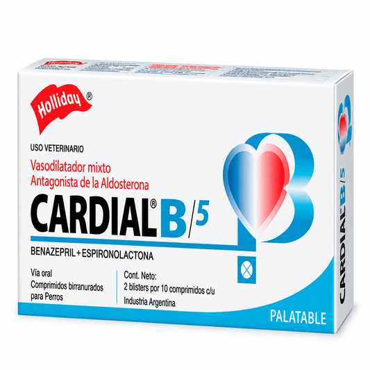 Holliday Cardial B 5 mg 20 tabletas para perro