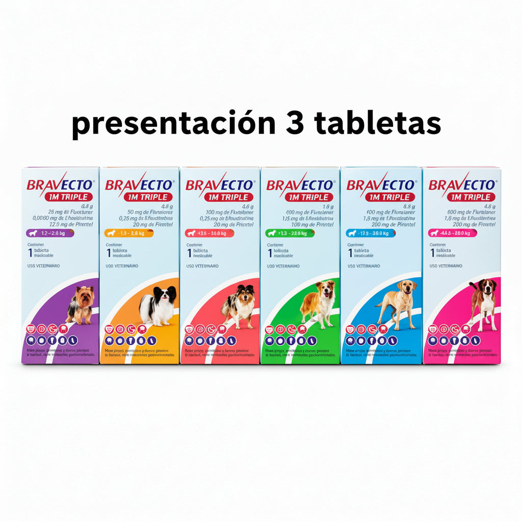 Bravecto 1M Triple 3 Tabletas