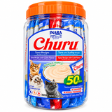 Inaba Churu Snack Cremoso para Gatos Sabor Mariscos | Bote con 50 Tubos